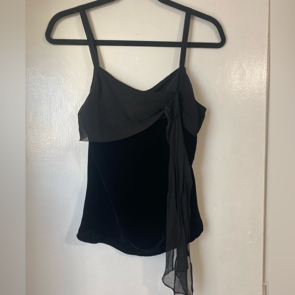 90s Slinky Black Spaghetti Strap Top - Picture 3 of 7